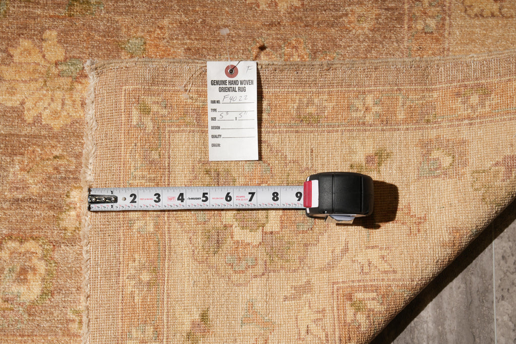 5.5 x 6.0 Feet Square Chobi Peshawar New Rug  Brown Karmel #F-4022