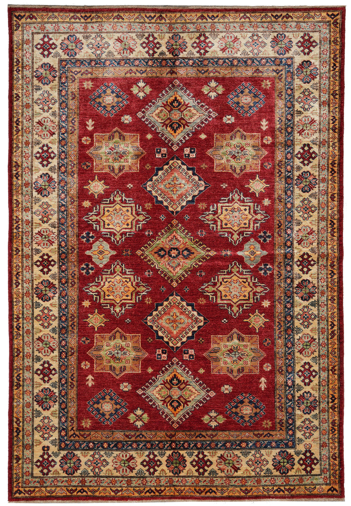 6 x 8 New Super Kazak Shirvan Rug Handmade Afghanistan Fine Silky Wool 