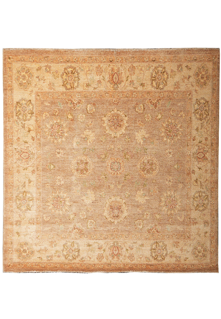 5.5 x 6.0 Feet Square Chobi Peshawar New Rug  Brown Karmel #F-4022
