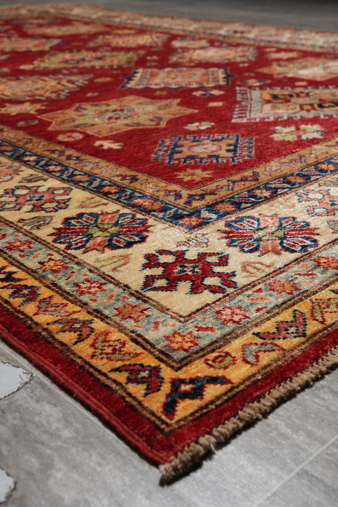 6 x 8 New Super Kazak Shirvan Rug Handmade Afghanistan Fine Silky Wool #PIX-24992