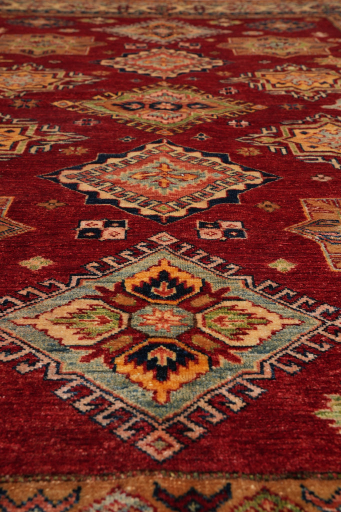 6 x 8 New Super Kazak Shirvan Rug Handmade Afghanistan Fine Silky Wool #PIX-24992