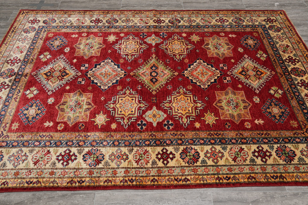 6 x 8 New Super Kazak Shirvan Rug Handmade Afghanistan Fine Silky Wool #PIX-24992