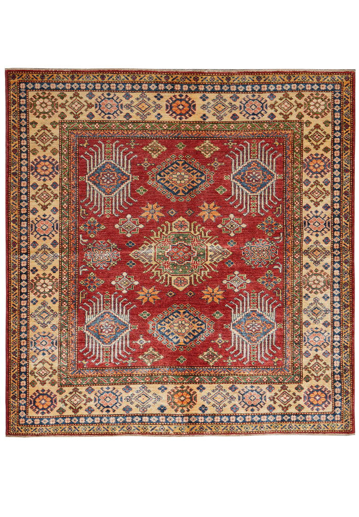 5.8 x 5.9 Square Handmade Wool Kazak Rug