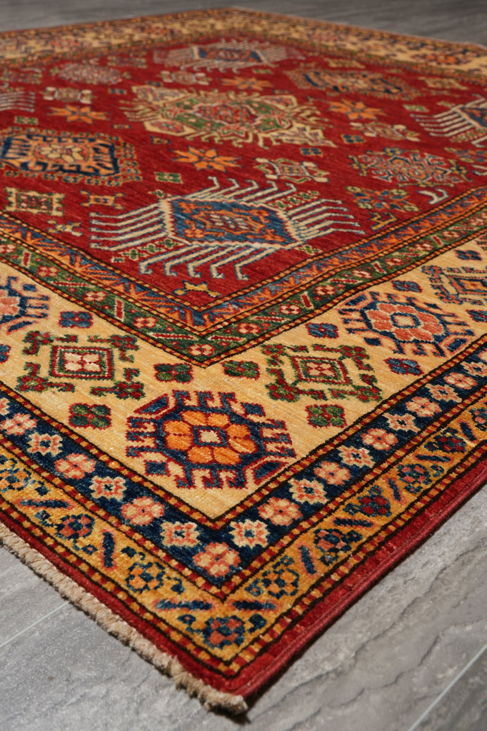 5.8 x 5.9 Square Handmade Wool Kazak Rug #PIX-24922
