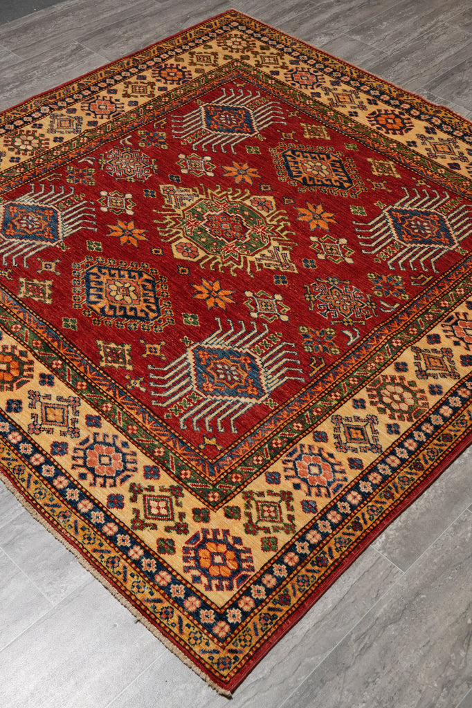 5.8 x 5.9 Square Handmade Wool Kazak Rug #PIX-24922