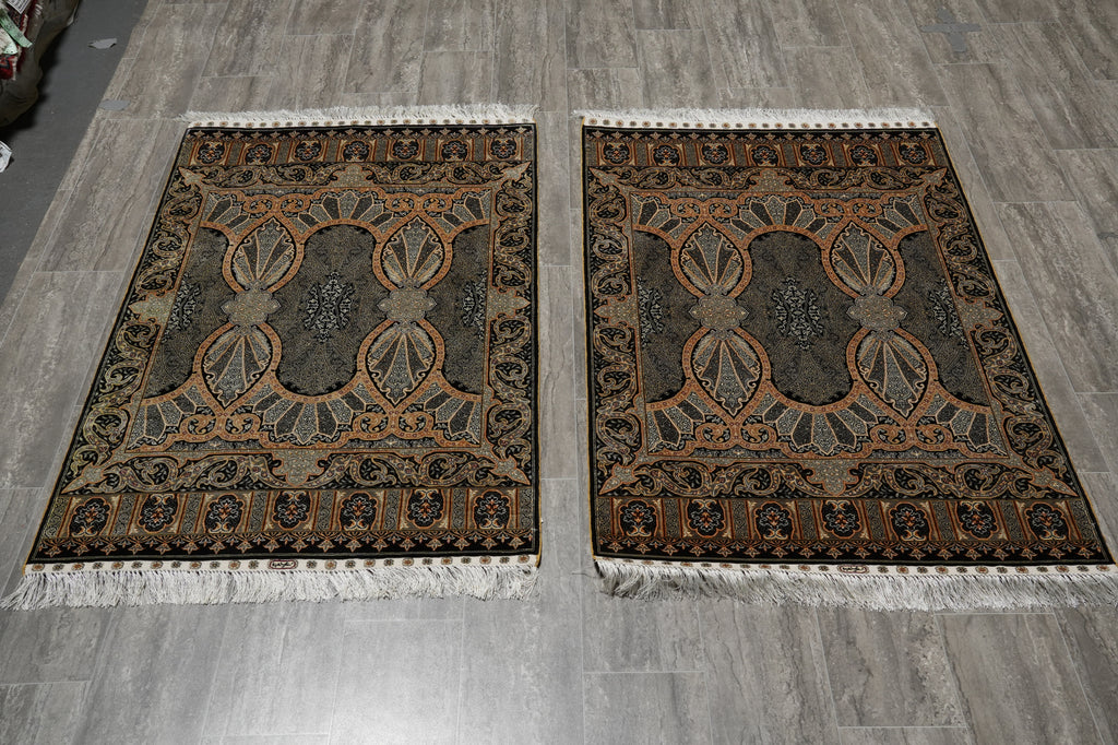 3 x 4 Pair of Silk Rugs  #60291