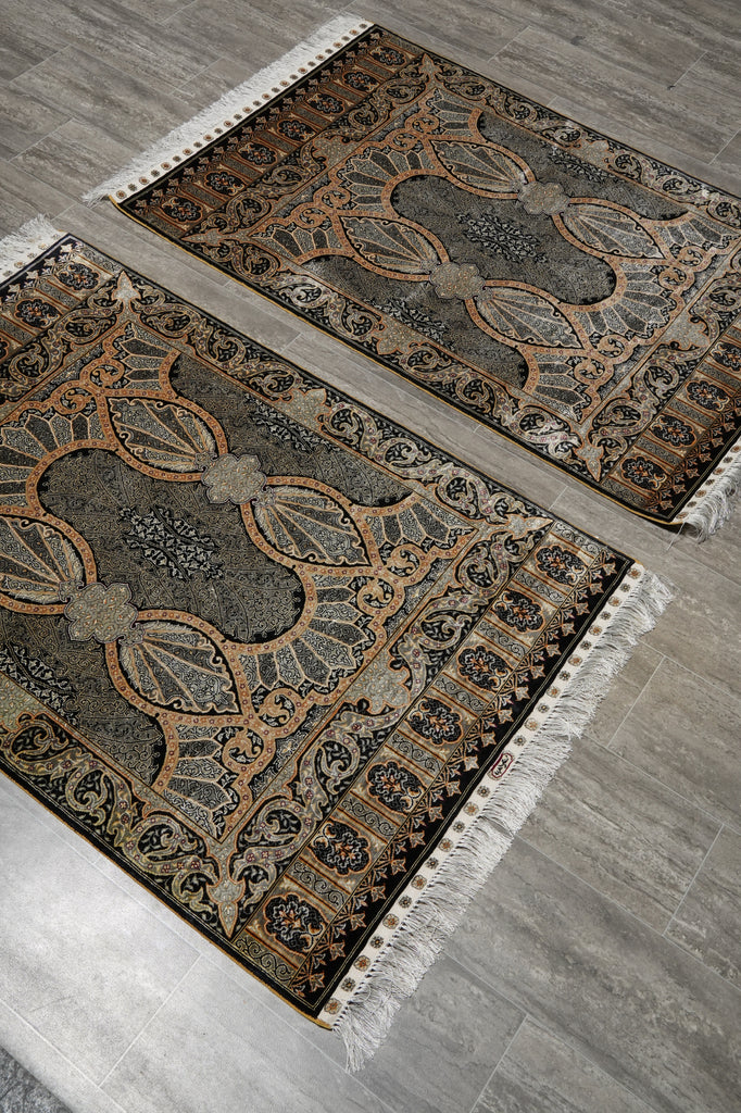 3 x 4 Pair of Silk Rugs  #60291