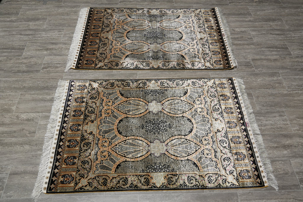 3 x 4 Pair of Silk Rugs  #60291