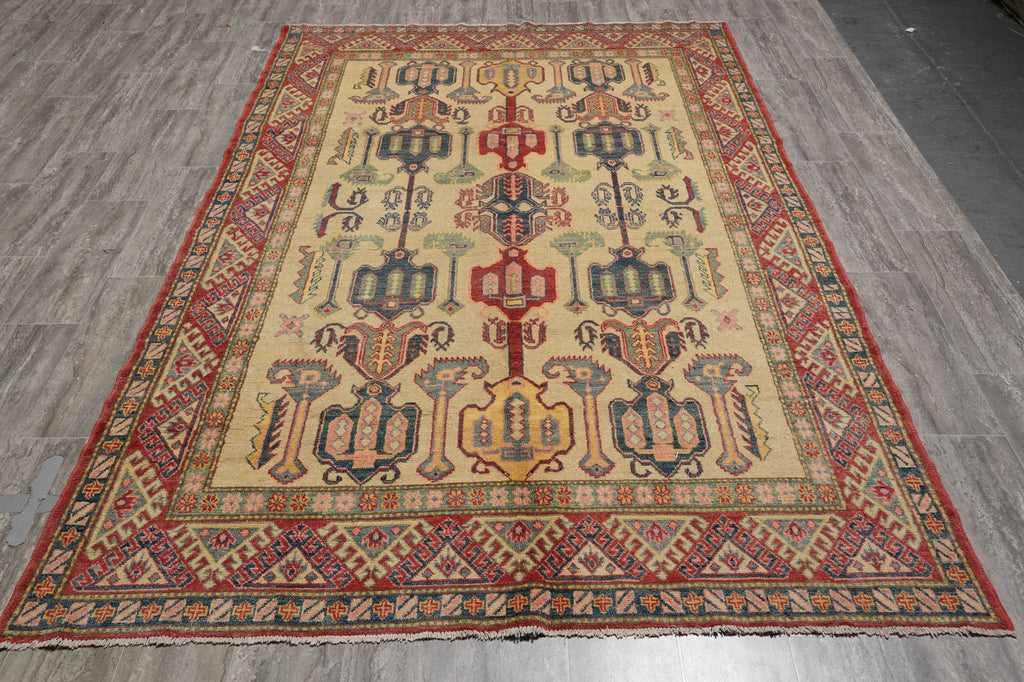 6 x 9.4 New Kazak Caucasion Shirvan Carpet Handmade Afghanistan #B-77280