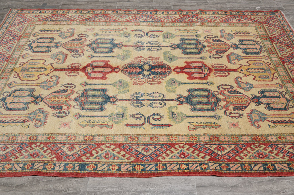 6 x 9.4 New Kazak Caucasion Shirvan Carpet Handmade Afghanistan #B-77280