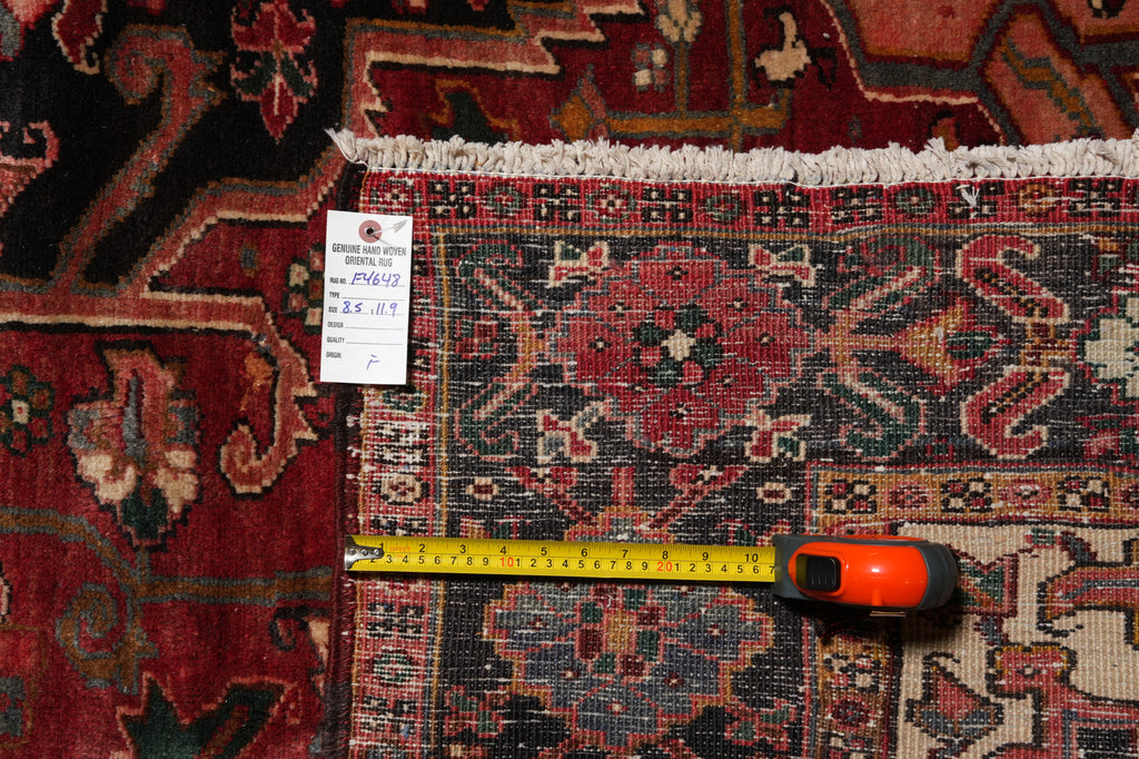 8.5 x 11.9 Old Persian Heriz Tribal Rug #F-4648