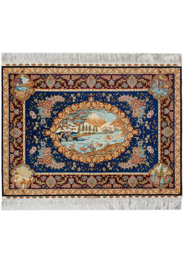 3 x 4 Sceneray Silk Rug Beautiful Carpet #53964