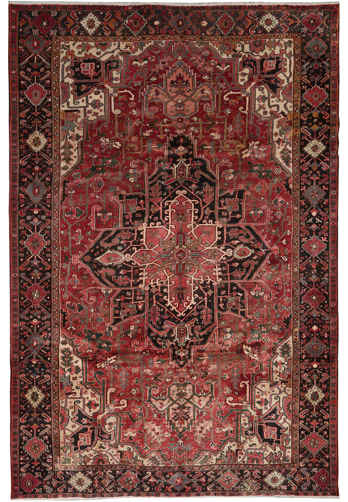 8.5 x 11.9 Old Persian Heriz Tribal Rug
