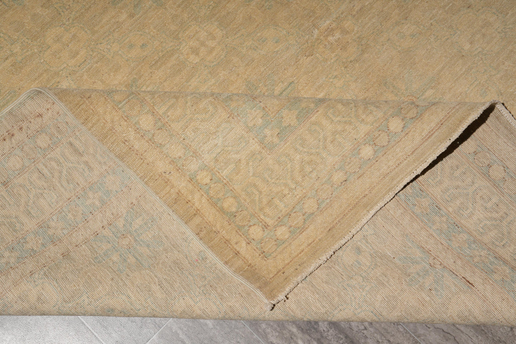 7.7 x 9.6   natural Wool Handmade Ziglar Rug Goldish Green #77545