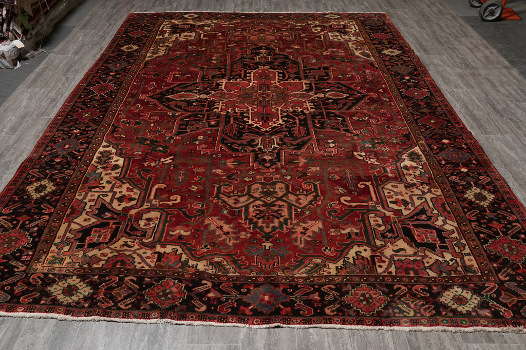 8.5 x 11.9 Old Persian Heriz Tribal Rug #F-4648
