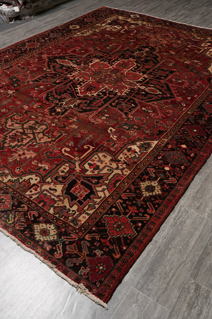 8.5 x 11.9 Old Persian Heriz Tribal Rug #F-4648
