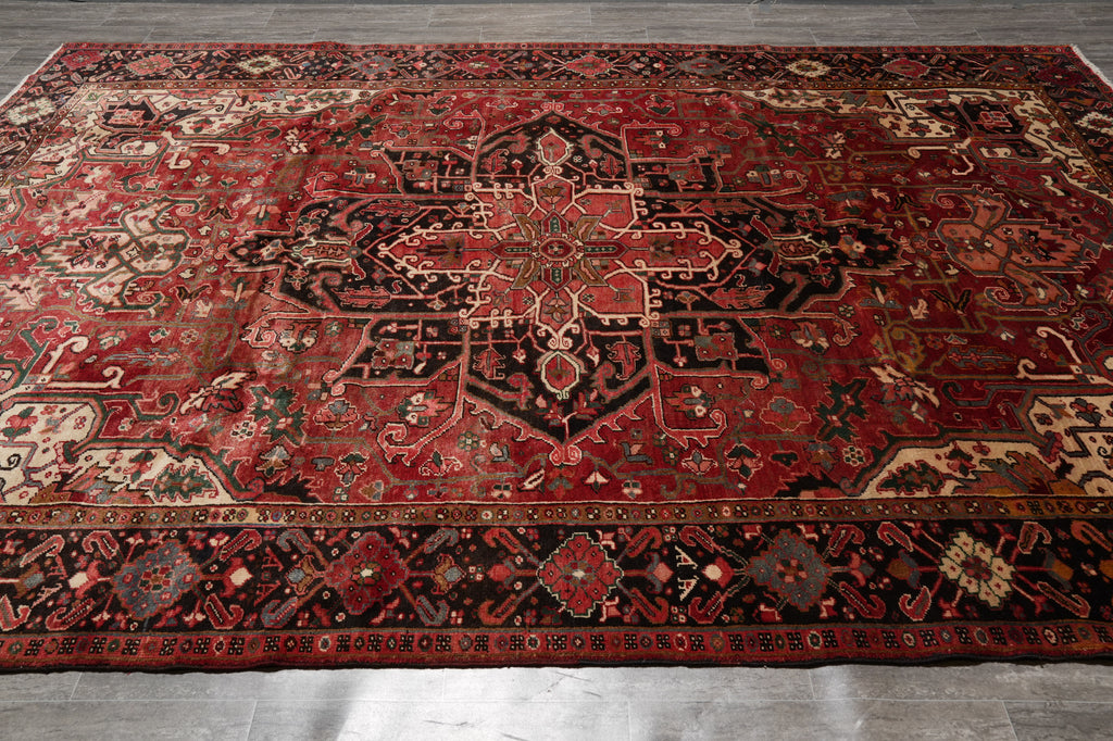 8.5 x 11.9 Old Persian Heriz Tribal Rug #F-4648