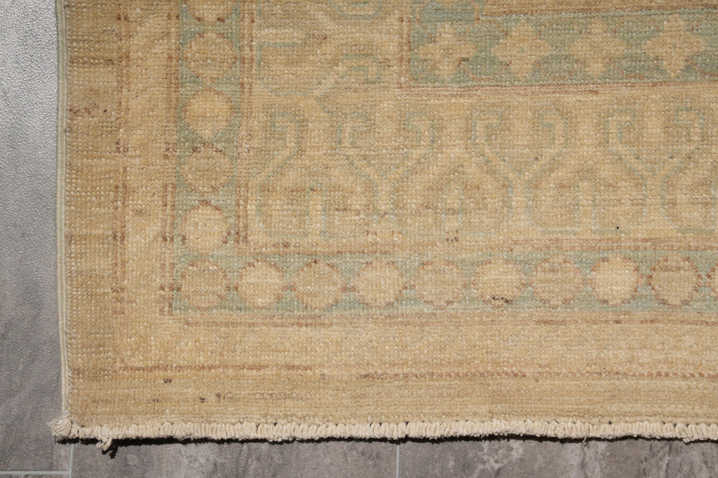 7.7 x 9.6   natural Wool Handmade Ziglar Rug Goldish Green #77545