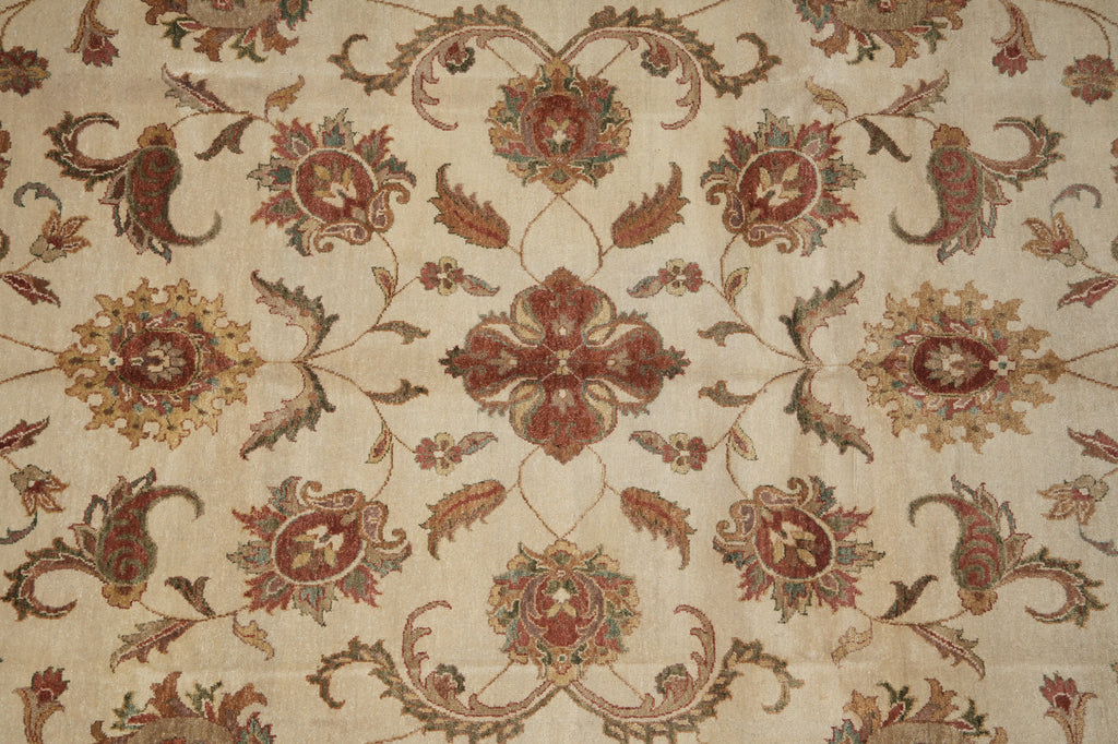 9.3 x 13 New Handmade Agra Rug Natural Wool Vegie Dye #16193