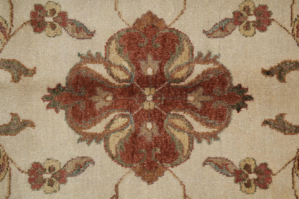 9.3 x 13 New Handmade Agra Rug Natural Wool Vegie Dye #16193