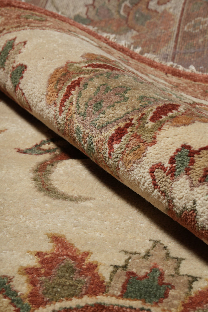 9.3 x 13 New Handmade Agra Rug Natural Wool Vegie Dye #16193