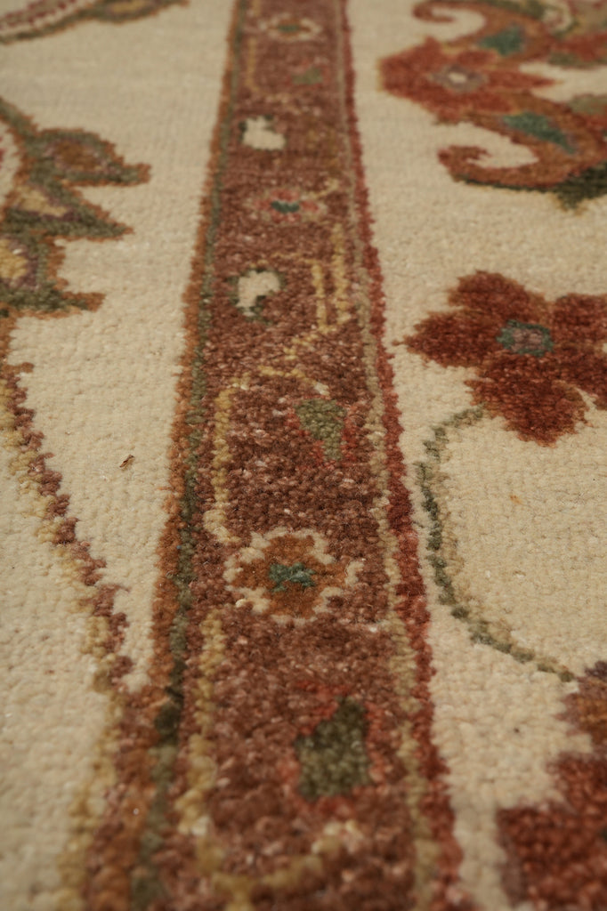 9.3 x 13 New Handmade Agra Rug Natural Wool Vegie Dye #16193