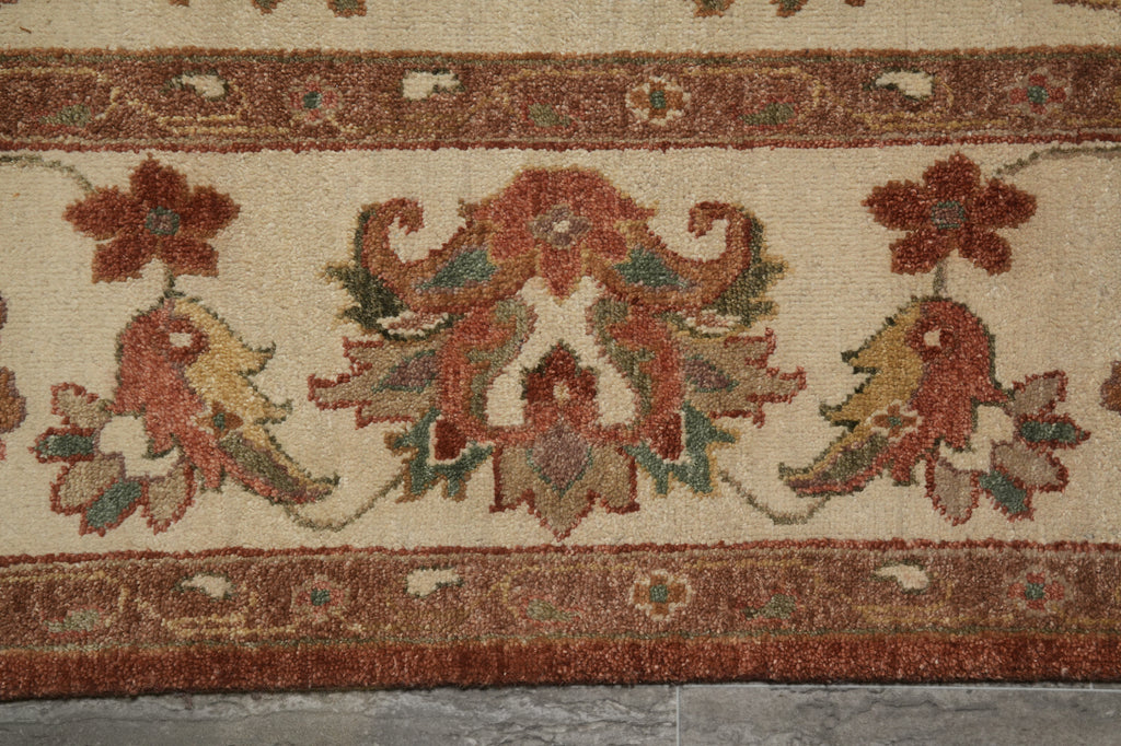 9.3 x 13 New Handmade Agra Rug Natural Wool Vegie Dye #16193