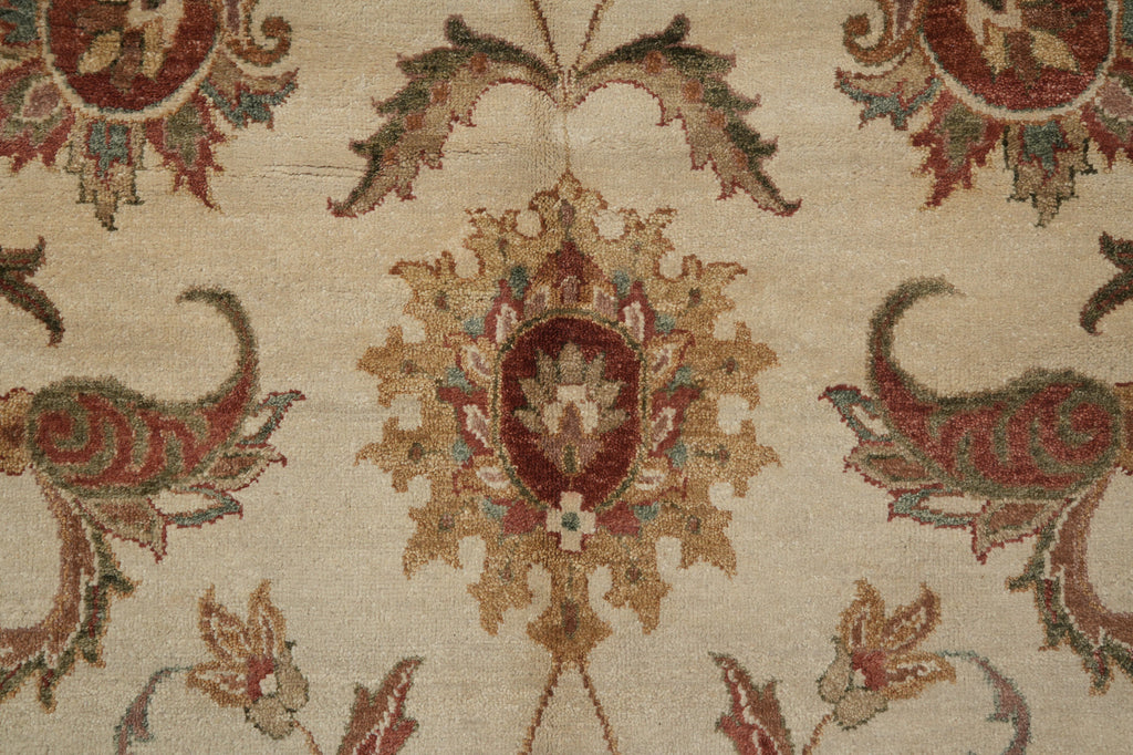 9.3 x 13 New Handmade Agra Rug Natural Wool Vegie Dye #16193