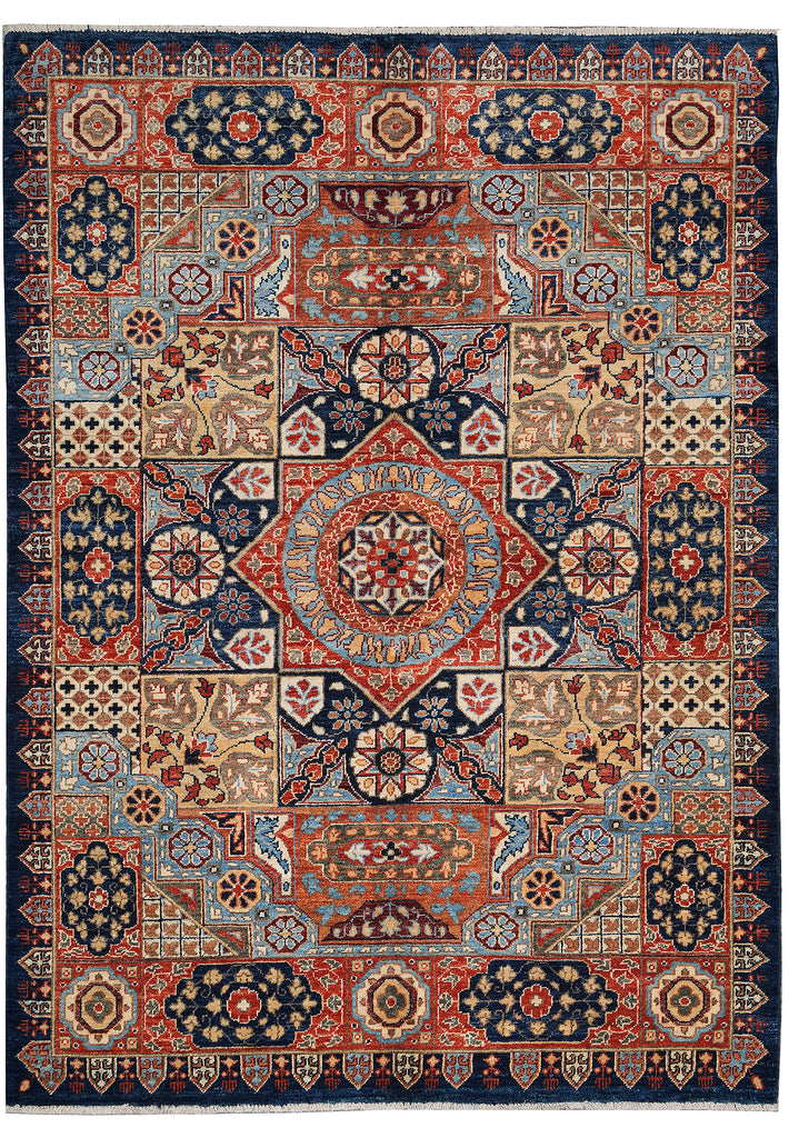 5 x 6.9  Quality Mamlook Handmade Afghanistan Rug Multi Colors