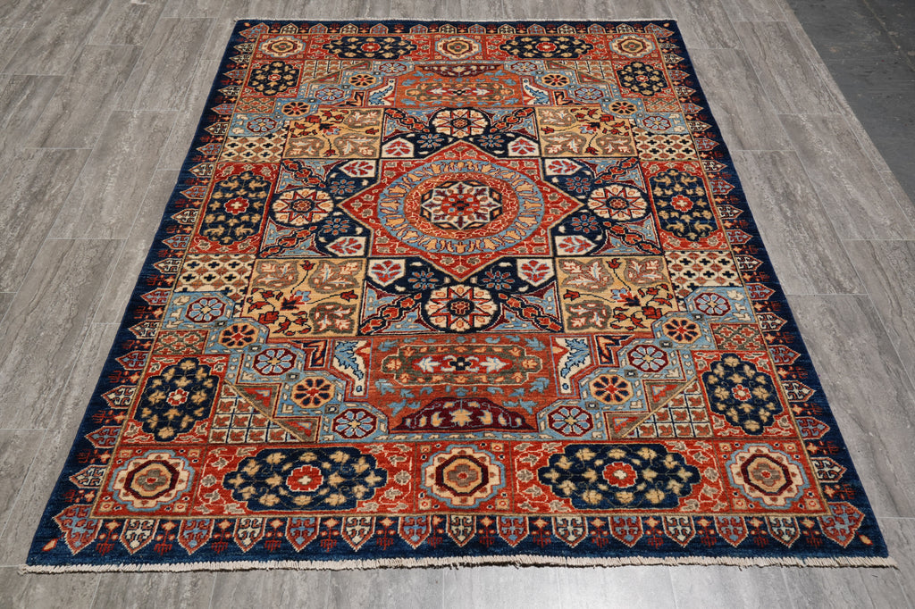 5 x 6.9  Quality Mamlook Handmade Afghanistan Rug Multi Colors #PIX-29308