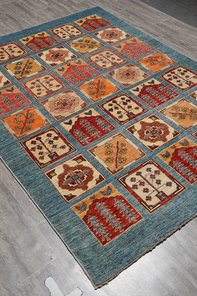 5.8 x 7.5 New Handmade Tribal Bakhtiar Garden Chobi Rug #B-76094
