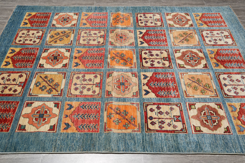 5.8 x 7.5 New Handmade Tribal Bakhtiar Garden Chobi Rug #B-76094