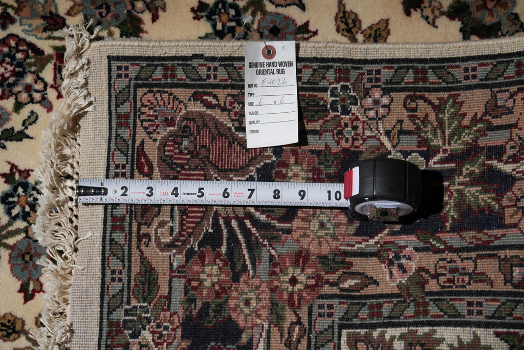 6.0 x 6.0 Square Handmade Wool Jaipour Rug #F-4026