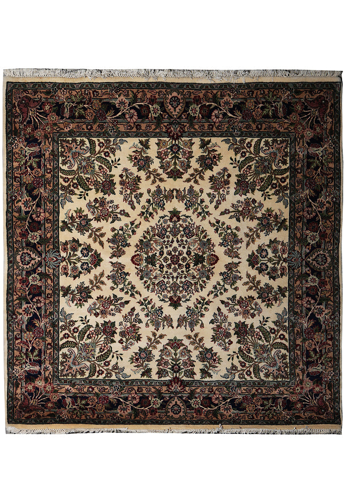 6.0 x 6.0 Square Handmade Wool Jaipour Rug #F-4026