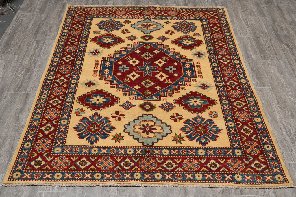 5 x 6 New Kazak Rug Handmade Pakistan #B-77244