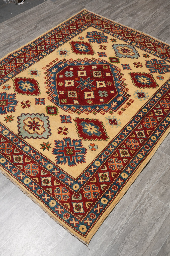 5 x 6 New Kazak Rug Handmade Pakistan #B-77244