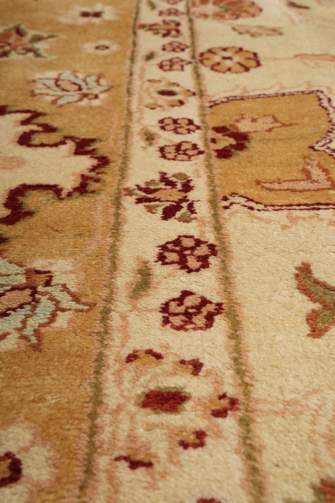 10 x 15 New Oushak Handmade Agra Vegetable Dye Beige Gold Green #B-74914