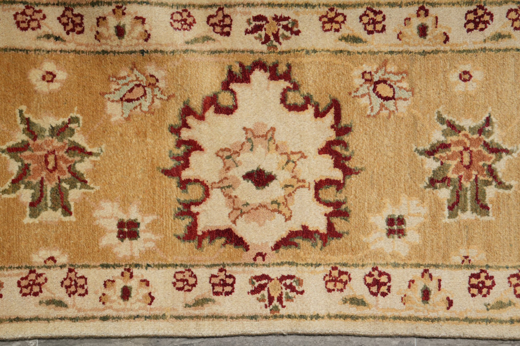 10 x 15 New Oushak Handmade Agra Vegetable Dye Beige Gold Green #B-74914
