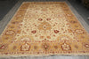 Load image into Gallery viewer, 10 x 15 New Oushak Handmade Agra Vegetable Dye Beige Gold Green #B-74914