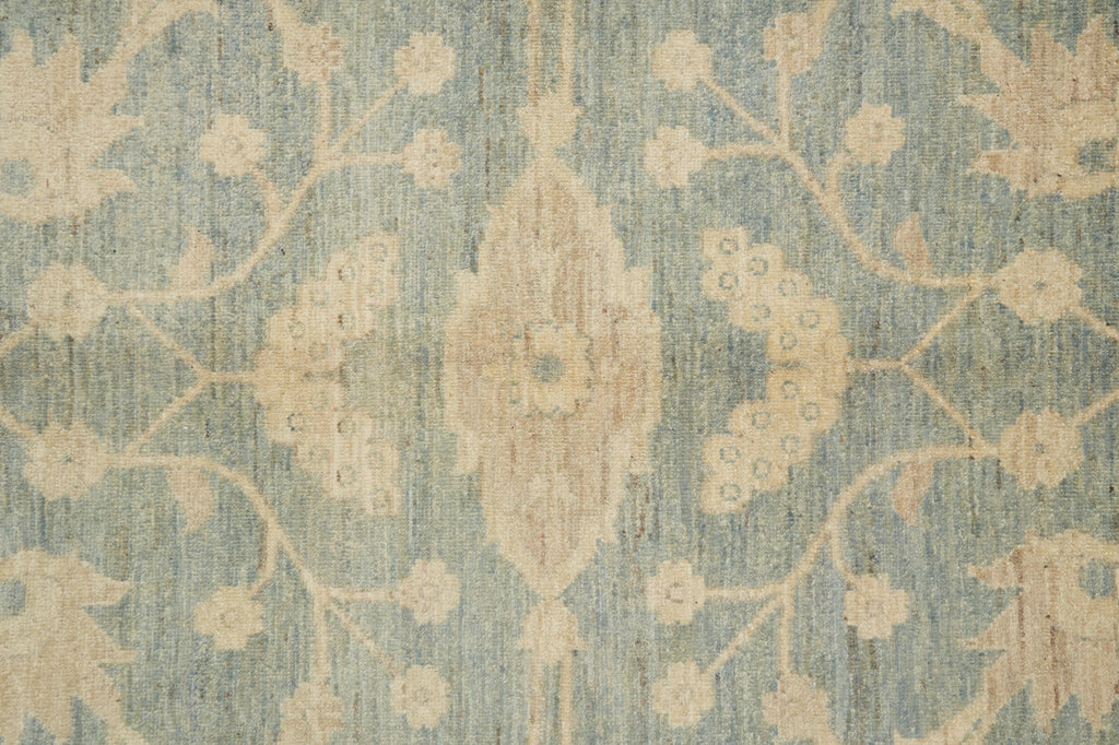 10 x 13.7 Light SAGE GREEN NETURALS Vegetable Dyed Chobi Peshawar OUSHAK Rug NATURAL WOOL #B-77516