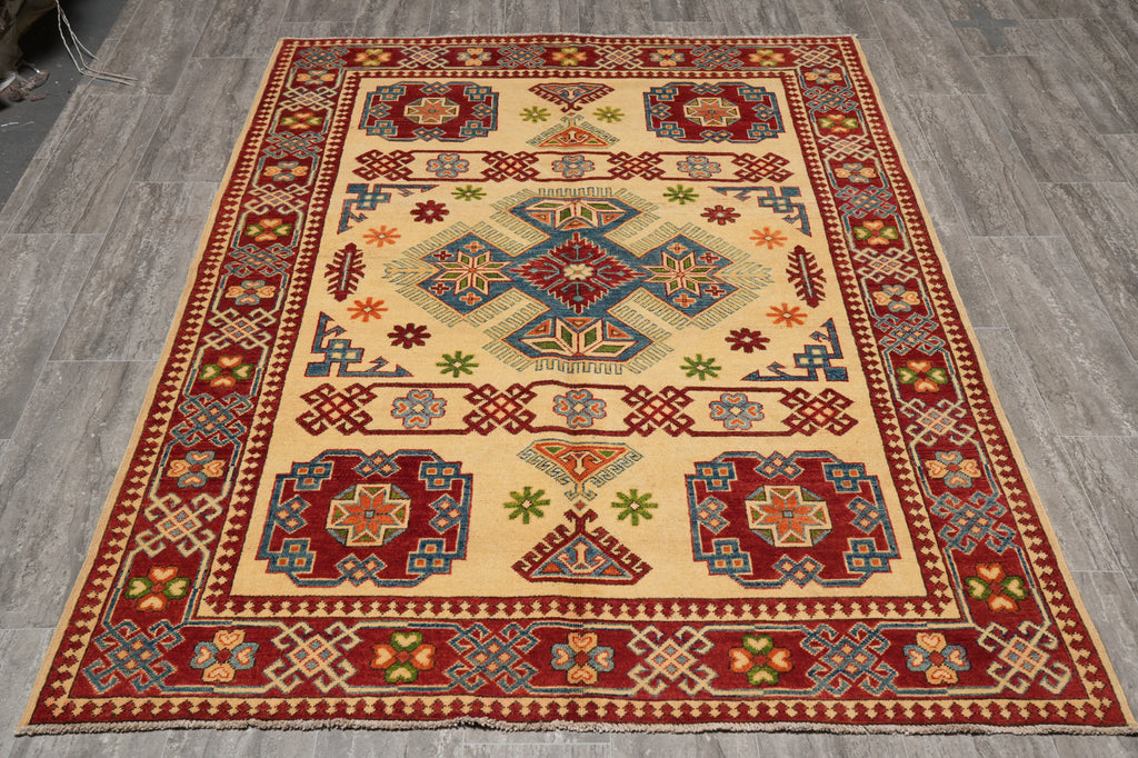 5 x 7 Kazak Handmade Afghanistan Rug #B-77241