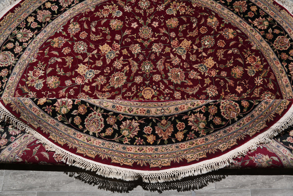 8.0 x 8.0 Round Fine Quality Handmade Wool and Silk Rug #F-4027