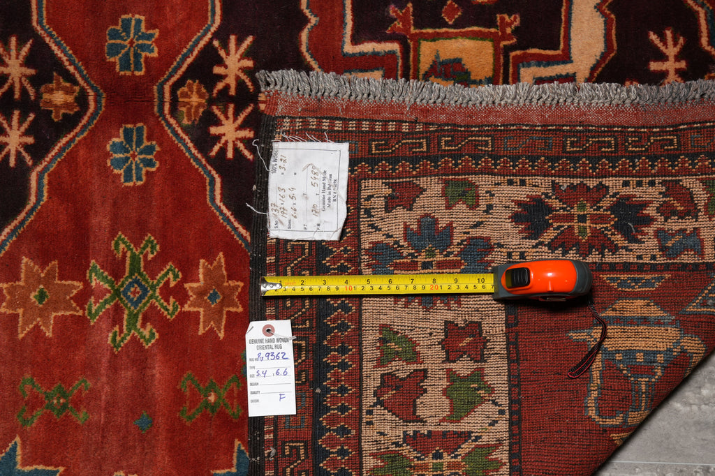 5.4 x 6.6 Afghan Kazak Rug Fine Wool #PIX-9362