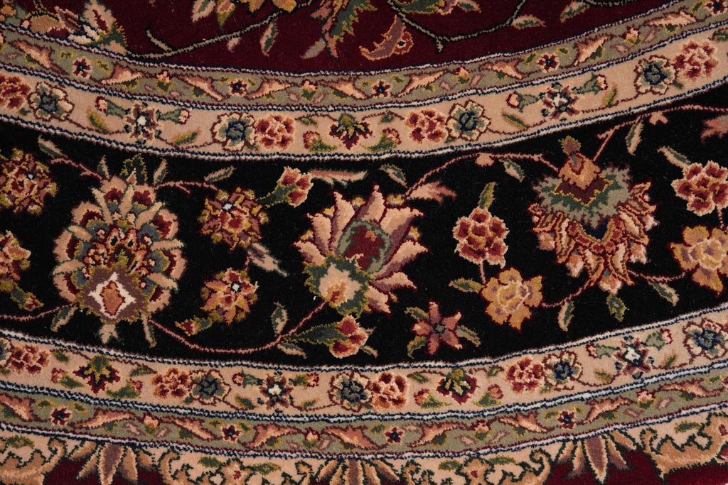 8.0 x 8.0 Round Fine Quality Handmade Wool and Silk Rug #F-4027