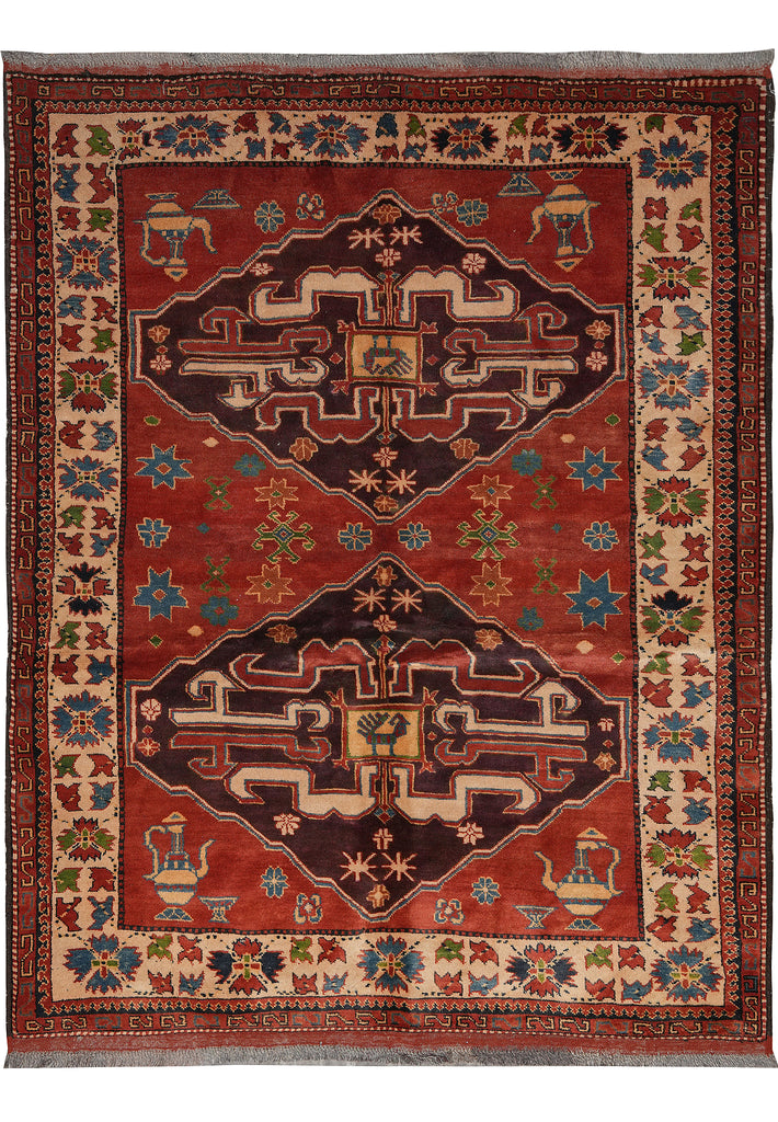 5.4 x 6.6 Afghan Kazak Rug Fine Wool #PIX-9362