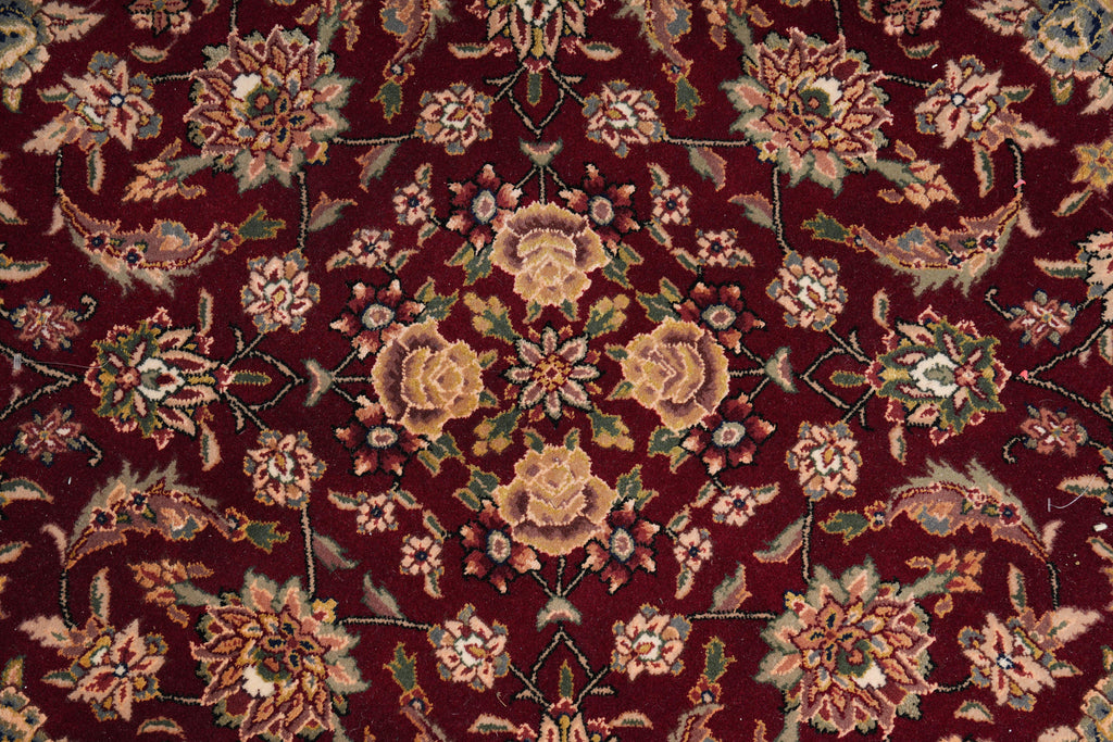 8.0 x 8.0 Round Fine Quality Handmade Wool and Silk Rug #F-4027