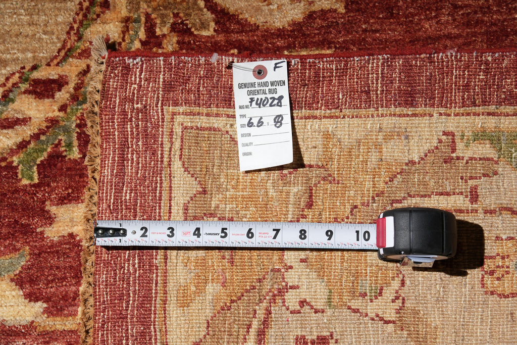 6.6 x 8.0 New Handmade Squarish Ghazni Wool French Pattern Fine Wool Rug #F-4028