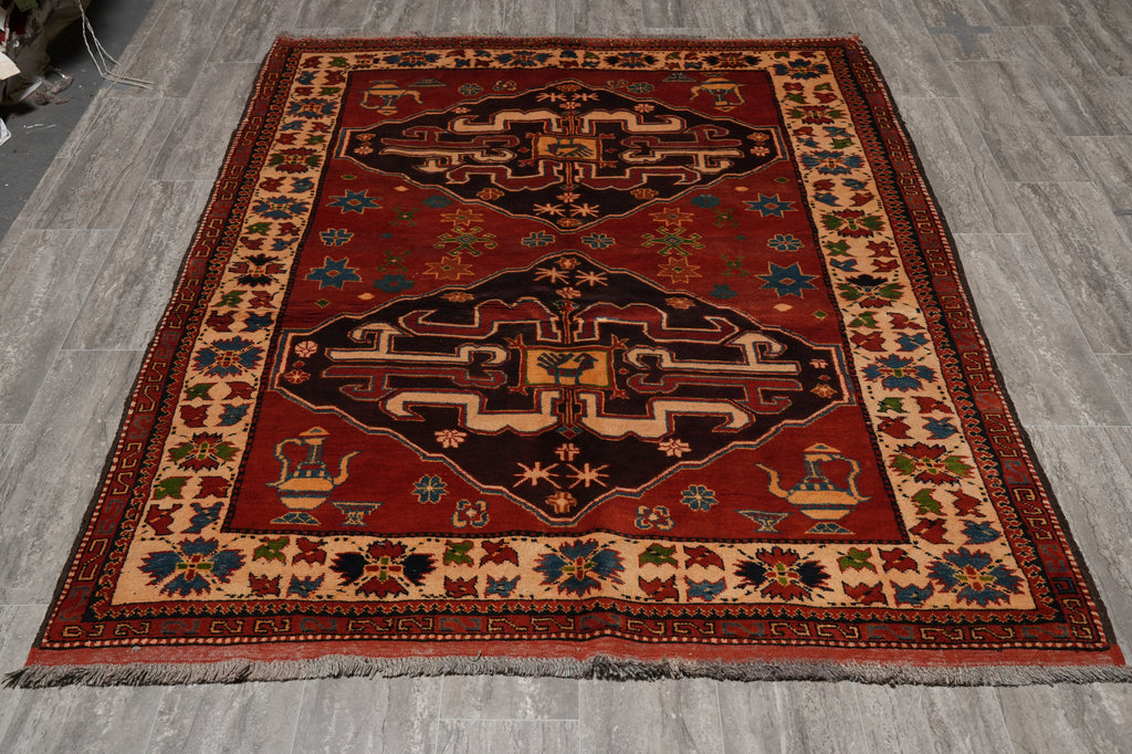 5.4 x 6.6 Afghan Kazak Rug Fine Wool #PIX-9362