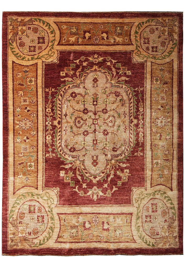 6.6 x 8.0 New Handmade Squarish Ghazni Wool French Pattern Fine Wool Rug #F-4028