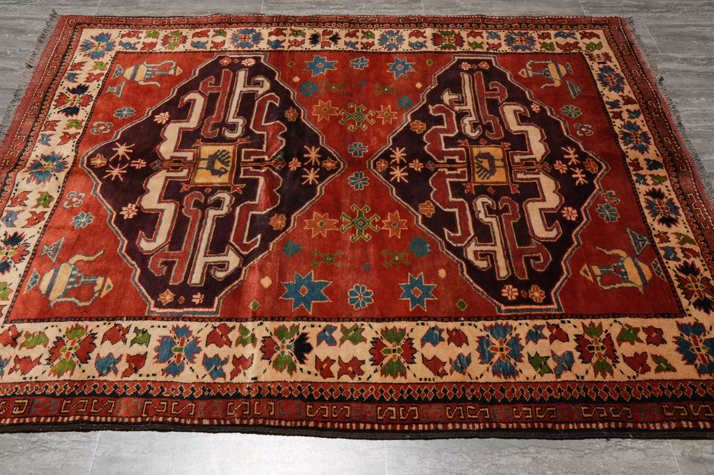 5.4 x 6.6 Afghan Kazak Rug Fine Wool #PIX-9362